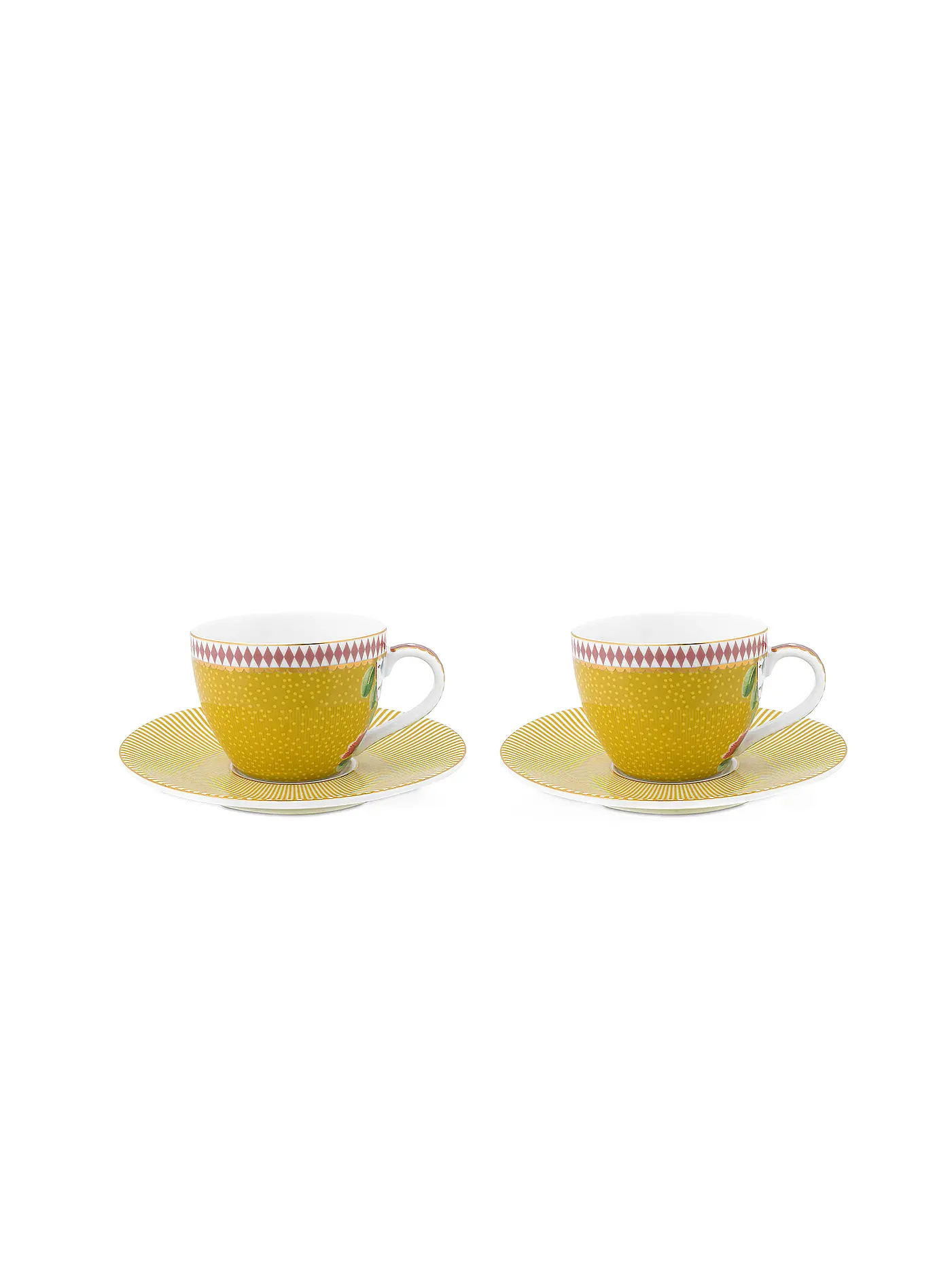 PIP STUDIO | Espressotasse mit Untertasse Set 2er LA MAJORELLE 120ml Gelb | 